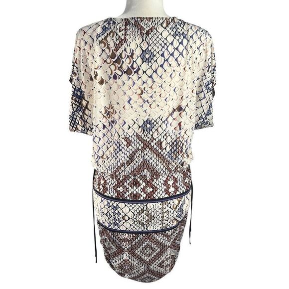 Hale Bob Multicolor Side Ruching V-Neck Cover Up or Dress Size XSmall Women’s - Picture 6 of 11